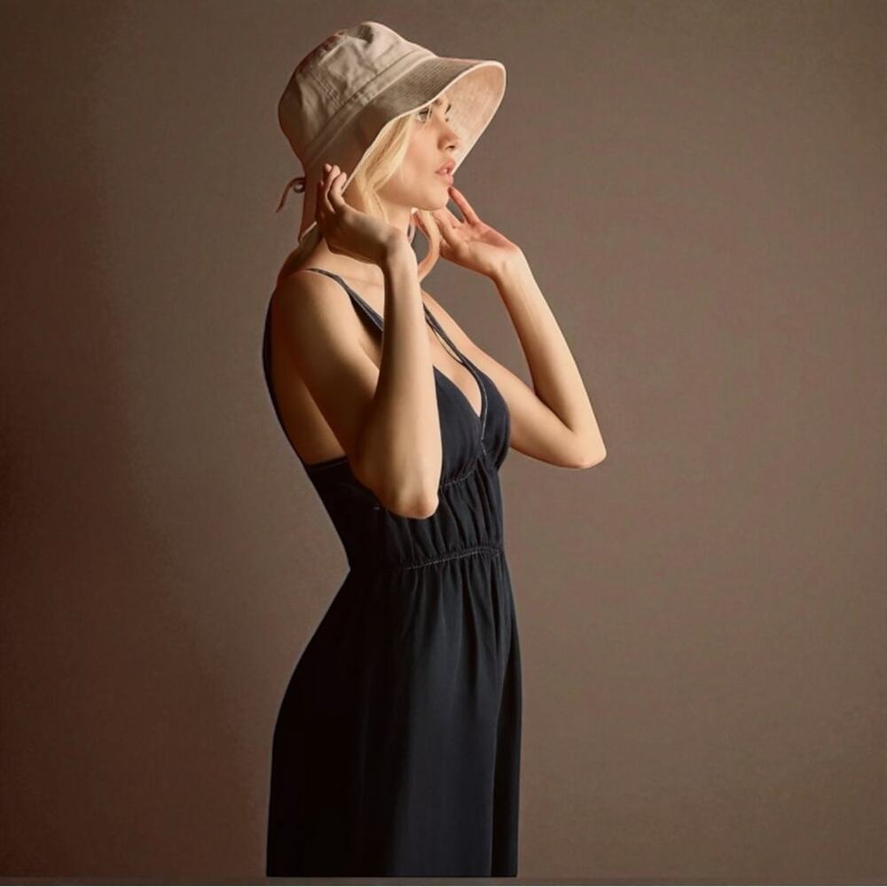 Sancia x Anthropologie Wide Leg Sleeveless‎ Jumpsuit Tencel Size Large Soft